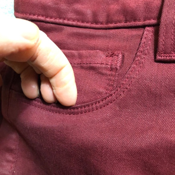 L’AGENCE MARGOT COATED skinny JEANS IN DARK BERRY burgundy SIZE 26 - Picture 8 of 14